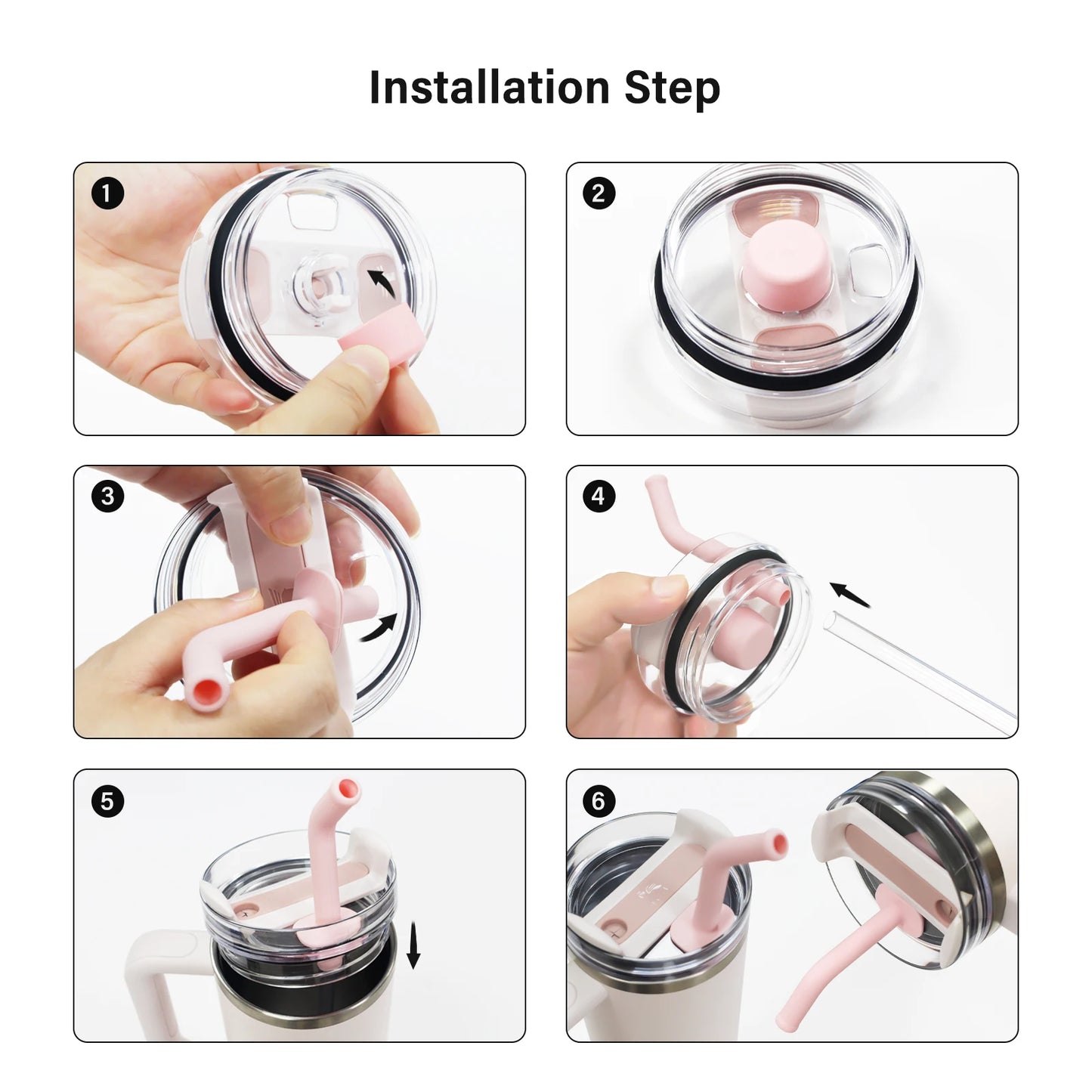 Leak Proof Set For Stanley Quencher 2.0 1.0 Accessories,2 in1Silicone Anti-Spill Straws,9.4"Extension Straw,Spill Proof Stopper