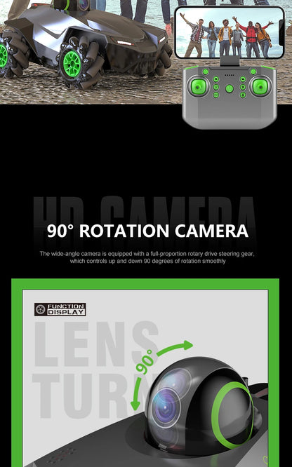 RC Car 1:20 With Video 2.4G WIFI FPV HD Camera Car 360° Rotation Stunt Camera Remote Control Cars Kids Boys Children's Toys Gift