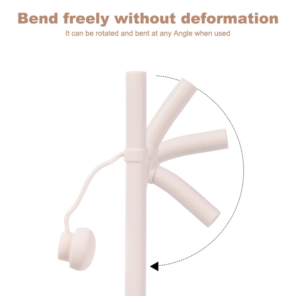 Silicone Replacement Straw for Stanley 20/30/40oz Long Reusable Straw Dustproof Soft Straw Cup Accessories with Straw Tip