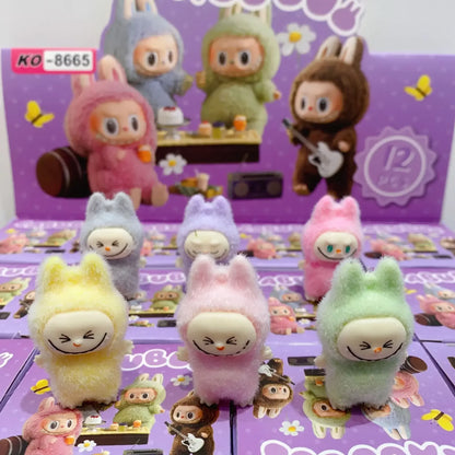 Cute Labubu Standing Posture Mini Dolls Blind Box 12pcs Kawaii Toys Desktop Decor Ornaments Collection Christmas Gifts