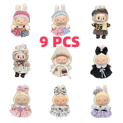 Labubu Bjd  Vinyl Labubu 17cm Doll Cute Replacement Leisure Suit Skirt Plush Toys Clothing Match Delicate Fashion High Quality