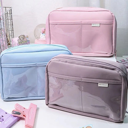12-Layer Large Capacity Pen Bag 90 Degree Large Opening Student Multifunctional Pencil Case Zipper Stationery Organizer School