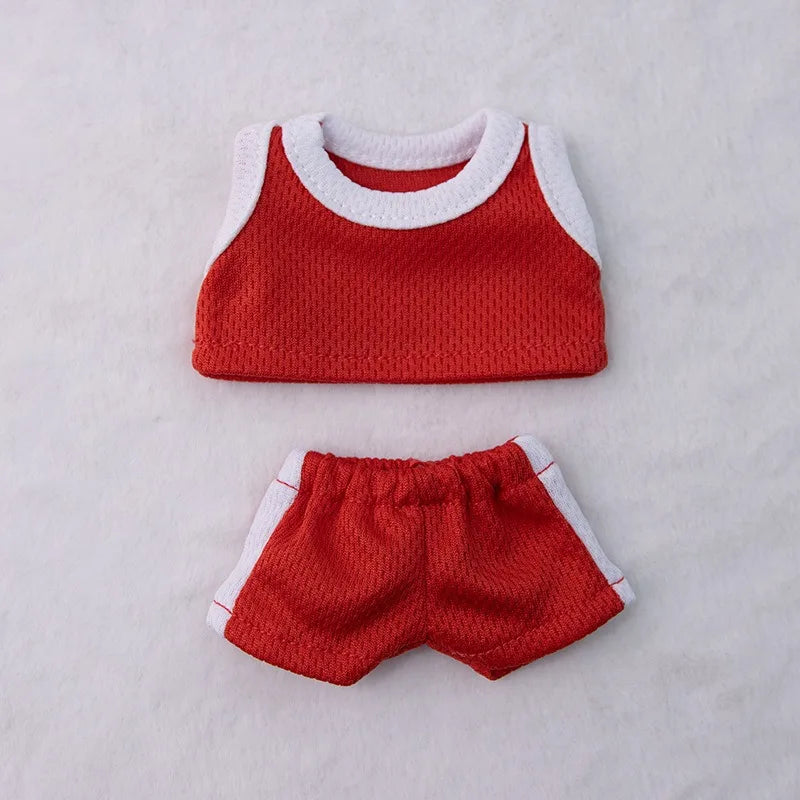 Labubu Basketball Jersey - Sporty Outfit for 15/17cm Vinyl Dolls with Breathable Mesh Fabric