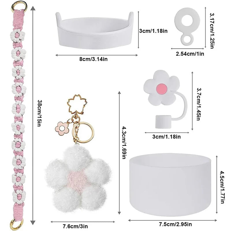 Stanley Cup Accessories Set Including Silicone Straw Cover, Silicone Boot, Water Bottle Handle Strap