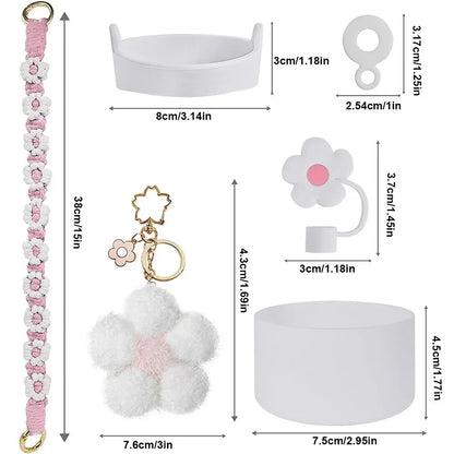 Stanley Cup Accessories Set Including Silicone Straw Cover, Silicone Boot, Water Bottle Handle Strap
