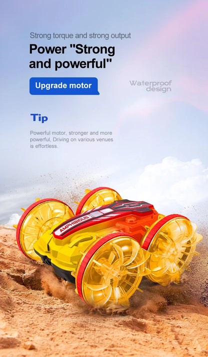 New Amphitheatre RC Car Cool Light Music 4WD 2.4G Gesture Sensing 360° Water Stunt Double Drift Stunt Car Children's Toys Gifts