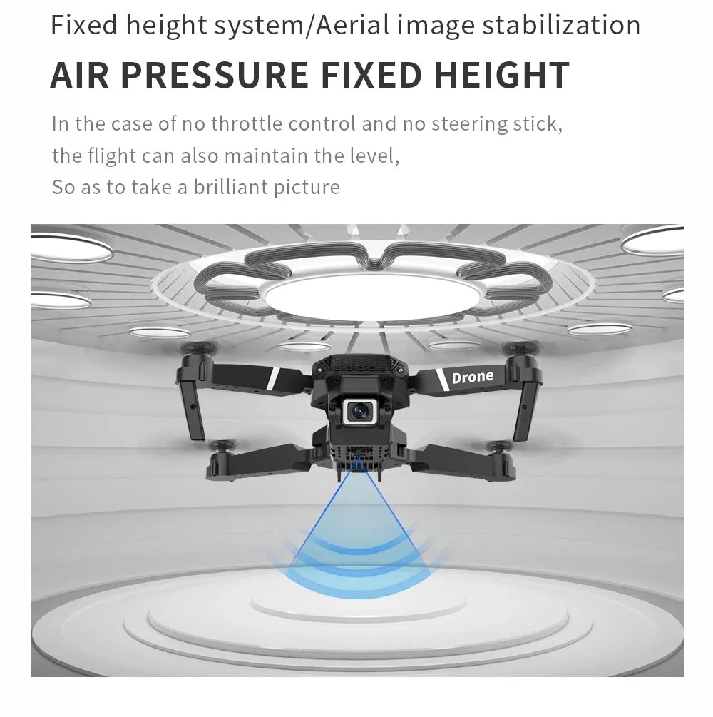 Professional Drone E88 4K Wide-Angle HD 1080P Camera WiFi FPV Height Hold Foldable RC Drone Quadrotor Helicopter Children's Toys
