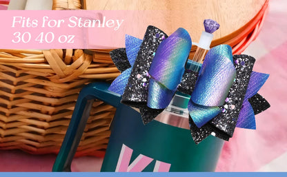 For Stanley 40 30 oz cup Boot Straw Hat - cute bow straw hat and diamond hat with bottom protector, non-tipping accessories