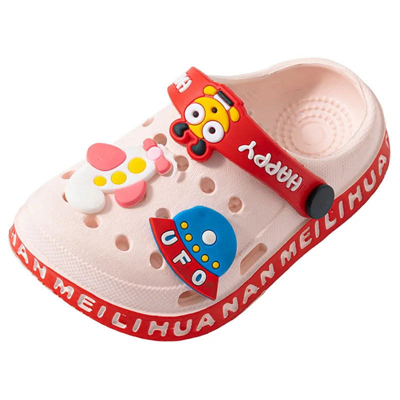 EVA ultra light boys and girls baby and toddler anti slip hole shoes children's sandals astronaut UFO sandals slippers