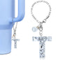 1 PCS Letter Charm Accessories for Stanley Cup Purple Cute Initial Keychain Handle Charm for Stanley Tumbler Girls Water Bottle