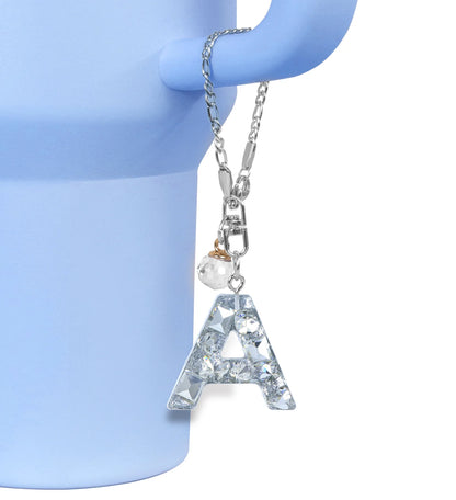 1 PCS Letter Charm Accessories for Stanley Cup Purple Cute Initial Keychain Handle Charm for Stanley Tumbler Girls Water Bottle