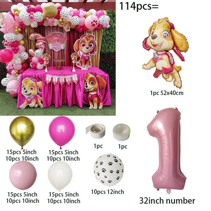 Pink Paw Patrol Dog Chase Skye Marshall Animal Shaped Aluminum Balloon Boys and Girls Birthday Party Decorations Children's Toys