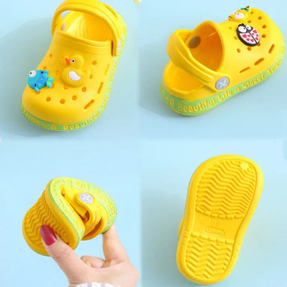 Summer sandals kids Mules Baby Boys Girls Cartoon baby Sandals Flat Heels Solid Cartoon Slippers Children's Garden Shoes