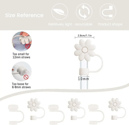 9pcs Cup Accessories for Stanley Set, 3 Spill Proof Stopper 2 Straws and Brush and 1 Flower Charm Chain Flowers Straw Cover Boot