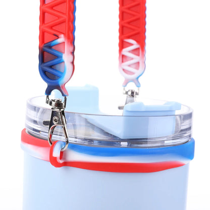 Portable Silicone Water Bottle Handle Fit 8-40oz Bottles Water Bottle Sling Water Bottle Carrier for Stanley Cup Accessories