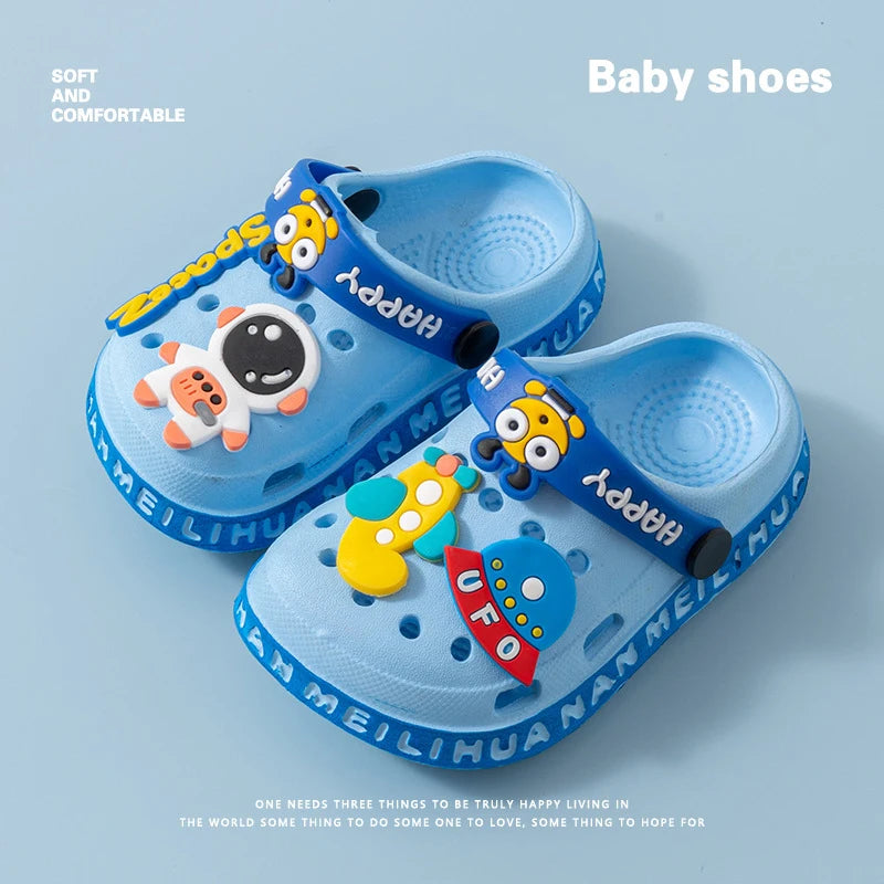 EVA ultra light boys and girls baby and toddler anti slip hole shoes children's sandals astronaut UFO sandals slippers