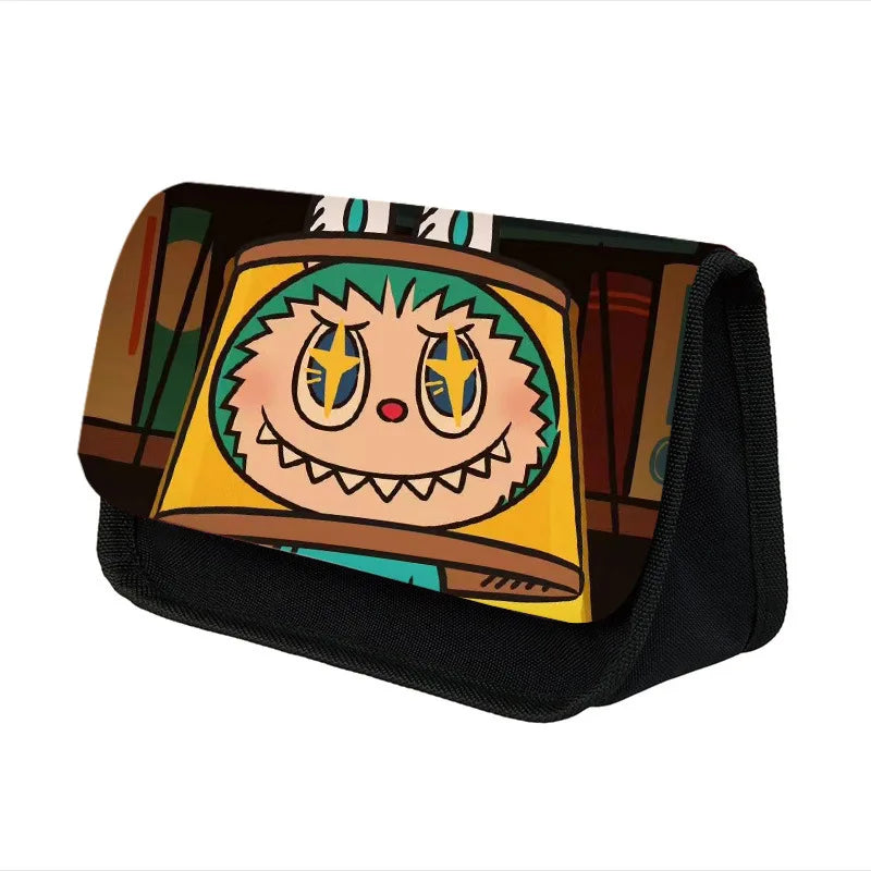 Labubu Pencil Cases Kawaii Large Capacity Pencil Storage Bag Student Stationery Organizer Pouch School Office Supplies Kids Gift