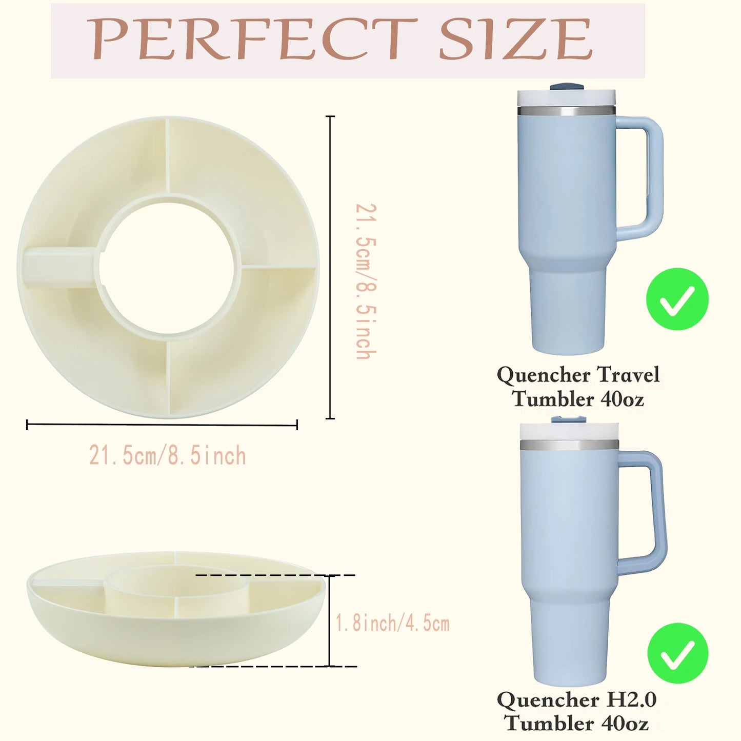 Snack Bowl , Compatible with Stanley Cup 40 oz Snack Bowl with Handle, Reusable Snack Bowl, Stanley Accessories