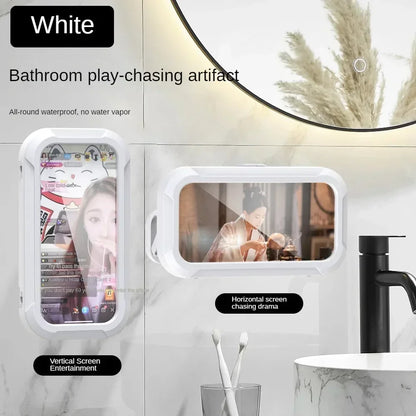 Waterproof Shower Phone Holder Rotation Angle Adjustable Telescoping Wall Mount Phone Holder for Bathroom Kitchen Bracket Stand