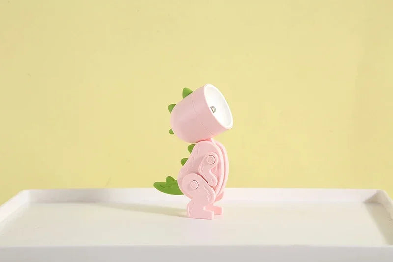 Mini Dinosaur Night Light Battery Magnetic Folding Nights Lamp Bedroom Bedside Table Ornaments Children's Toys LED Night Lights