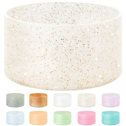 Silicone Glitter Bottle Bottom Sleeve Cup Accessories Anti-Slip Water Bottle Pad Heat Insulation Sports Cup Cover for Tumbler