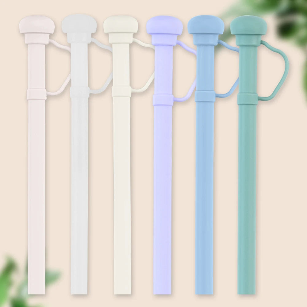 Silicone Replacement Straw for Stanley 20/30/40oz Long Reusable Straw Dustproof Soft Straw Cup Accessories with Straw Tip