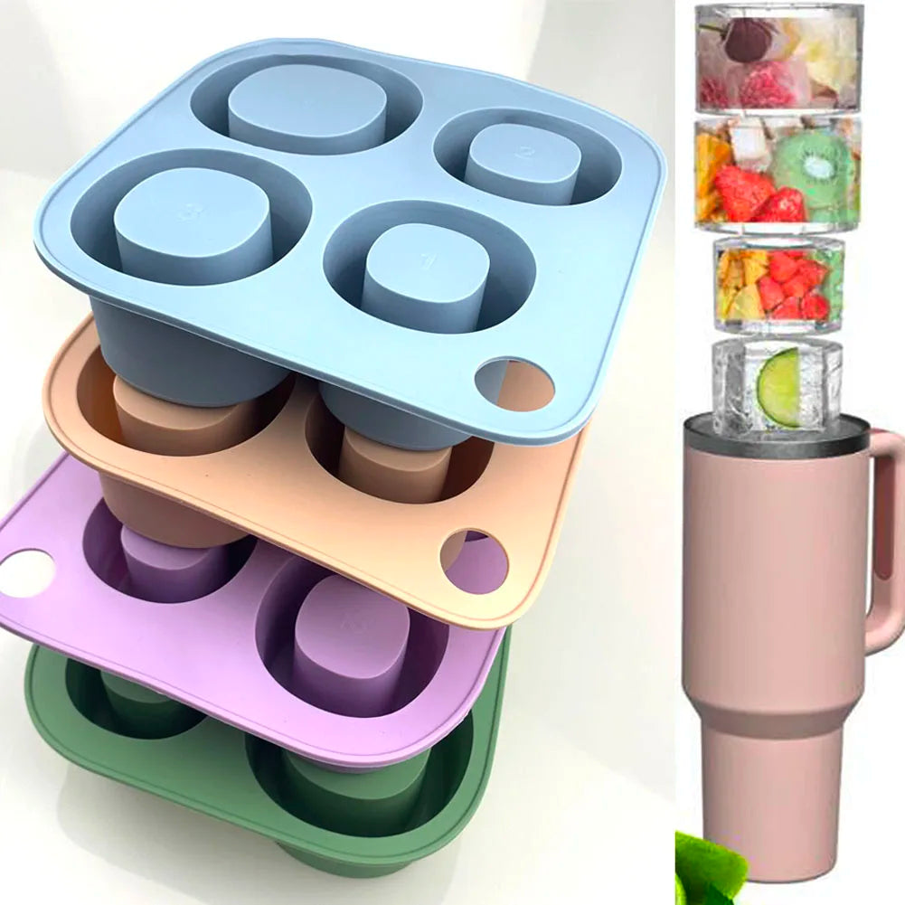 ST Accessories Summer Ice Mould Cube Trays Ice Making Beverage Cup Maker Circle Ice Shape Silicone Molds For Stanley Cup 20/30/4