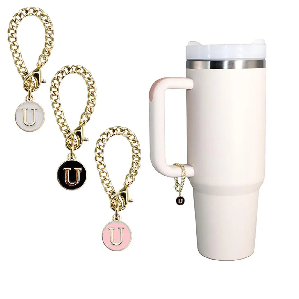 3pcs Letter Charm Accessories for Stanley Cup Initial Name ID Personalized Handle Charm for Stanley 40 oz Tumbler with Handle