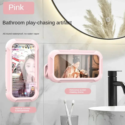 Waterproof Shower Phone Holder Rotation Angle Adjustable Telescoping Wall Mount Phone Holder for Bathroom Kitchen Bracket Stand