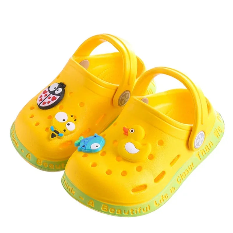 Summer sandals kids Mules Baby Boys Girls Cartoon baby Sandals Flat Heels Solid Cartoon Slippers Children's Garden Shoes