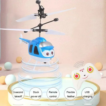 Rechageable Induction Remote Control Dual-mode Helicopter Drop and Collision Resistant RC Aircraft Children's Toys