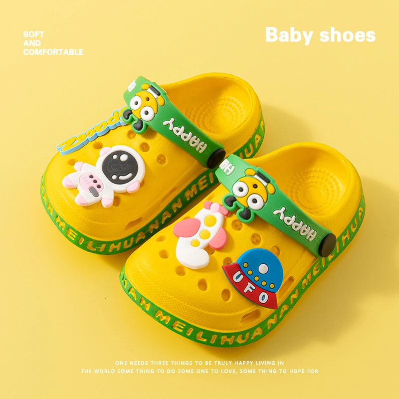 EVA ultra light boys and girls baby and toddler anti slip hole shoes children's sandals astronaut UFO sandals slippers