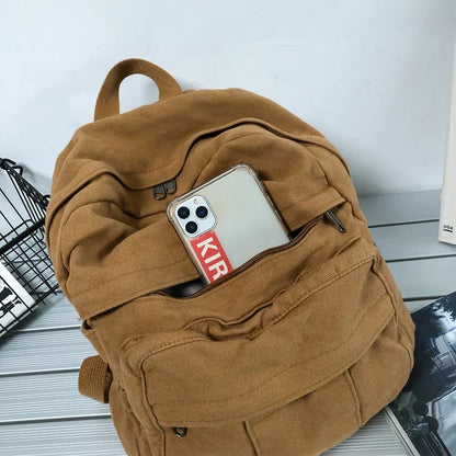 Girl School Bag New simple College Student Vintage Women Backpack Canvas Female Laptop bag Travel Kawaii Ladies backpacks рюкзак