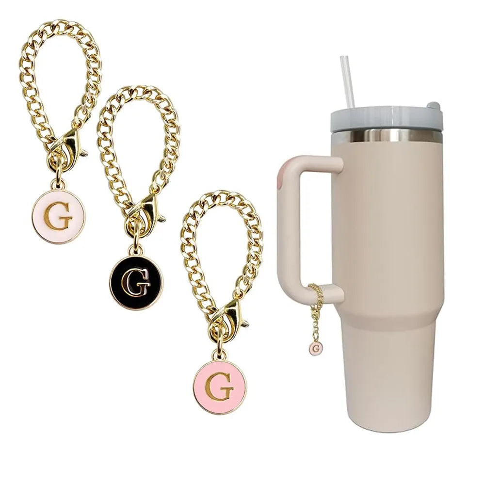3pcs Letter Charm Accessories for Stanley Cup Initial Name ID Personalized Handle Charm for Stanley 40 oz Tumbler with Handle