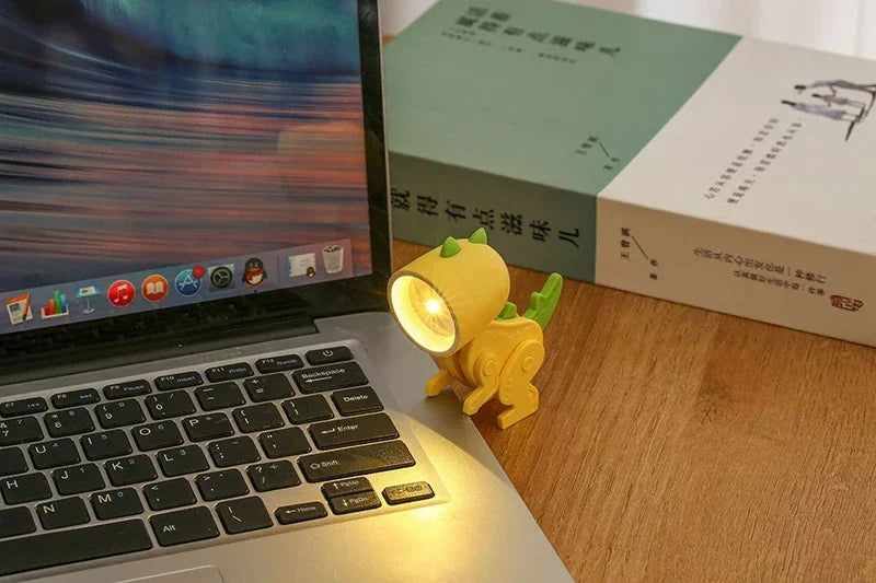 Mini Dinosaur Night Light Battery Magnetic Folding Nights Lamp Bedroom Bedside Table Ornaments Children's Toys LED Night Lights