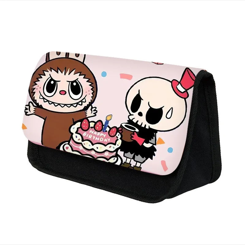 Labubu Pencil Cases Kawaii Large Capacity Pencil Storage Bag Student Stationery Organizer Pouch School Office Supplies Kids Gift