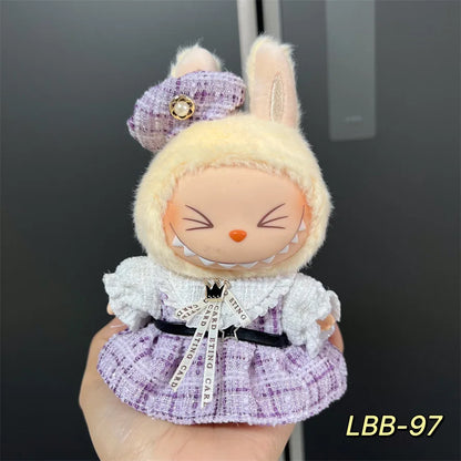 Labubu Bjd  Vinyl Labubu 17cm Doll Cute Replacement Leisure Suit Skirt Plush Toys Clothing Match Delicate Fashion High Quality