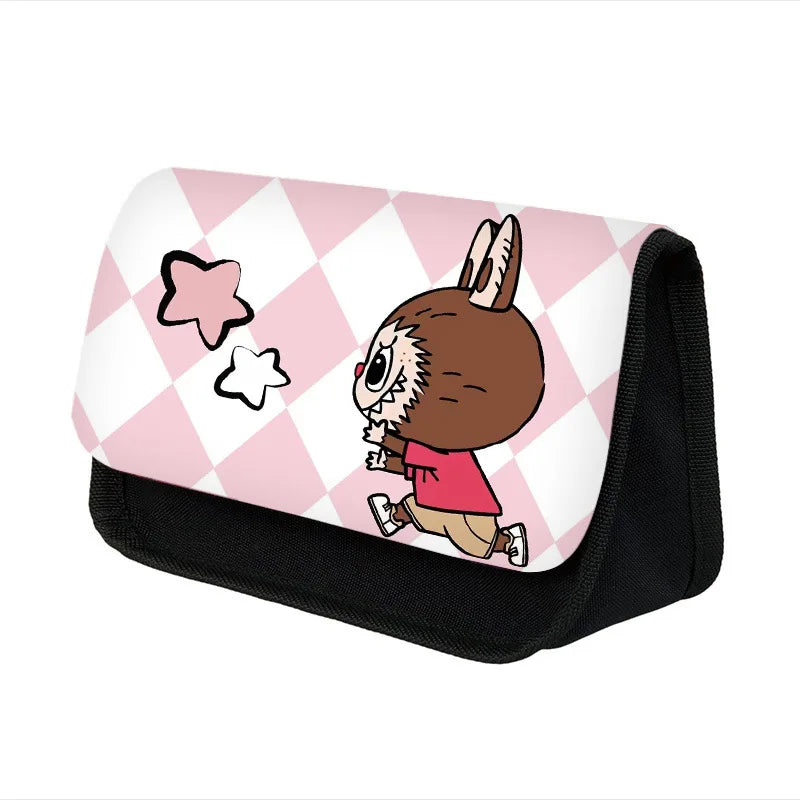 Labubu Pencil Cases Kawaii Large Capacity Pencil Storage Bag Student Stationery Organizer Pouch School Office Supplies Kids Gift