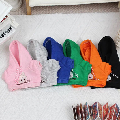 17cm Labubu Outfit Clothes Hoody Jeans Leisure Sports Set Kawaii Decor Ropa Labubu Accessories Doll Little Clothes DIY Kids Gift