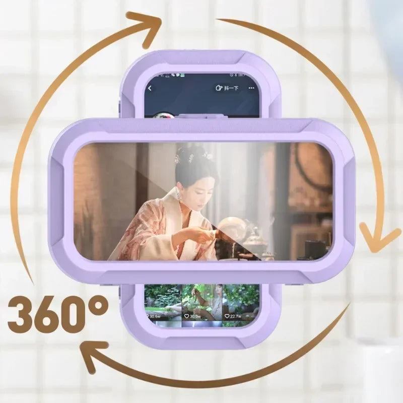Waterproof Shower Phone Holder Rotation Angle Adjustable Telescoping Wall Mount Phone Holder for Bathroom Kitchen Bracket Stand