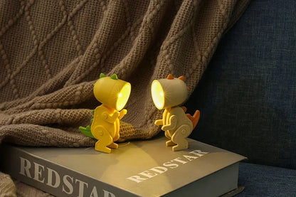 Mini Dinosaur Night Light Battery Magnetic Folding Nights Lamp Bedroom Bedside Table Ornaments Children's Toys LED Night Lights