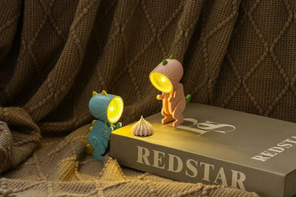 Mini Dinosaur Night Light Battery Magnetic Folding Nights Lamp Bedroom Bedside Table Ornaments Children's Toys LED Night Lights