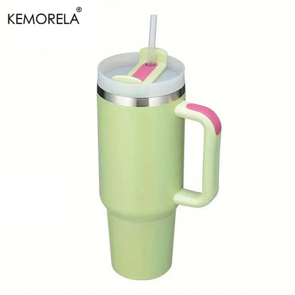 KEMORELA 30&40 oz Tumbler With Handle Lid Straw 887/1182ML Stainless Steel Water Bottle Vacuum Thermos Cup Travel Car Coffee Mug