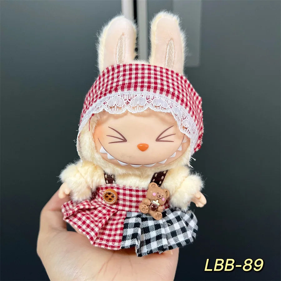 Labubu Bjd  Vinyl Labubu 17cm Doll Cute Replacement Leisure Suit Skirt Plush Toys Clothing Match Delicate Fashion High Quality