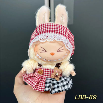 Labubu Bjd  Vinyl Labubu 17cm Doll Cute Replacement Leisure Suit Skirt Plush Toys Clothing Match Delicate Fashion High Quality