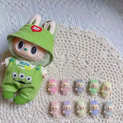 Cartoon Labubu Series Mini Flocking Exquisite Cute Doll Gift Diy Pendant Accessories Decoration Kawaii Toys Gift