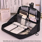 12-Layer Large Capacity Pen Bag 90 Degree Large Opening Student Multifunctional Pencil Case Zipper Stationery Organizer School