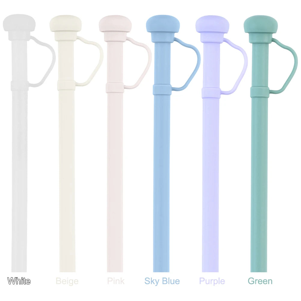 Silicone Replacement Straw for Stanley 20/30/40oz Long Reusable Straw Dustproof Soft Straw Cup Accessories with Straw Tip