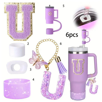 6pcs Silicone Stanley Cup Accessory Set suitable for Stanley Cup 40oz glass with handle