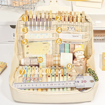 12 Layer Girls Pencil Big Pouch Large Capacity Pencil Pouch School Stationery Aesthetic Stationery Case Student Supplies
